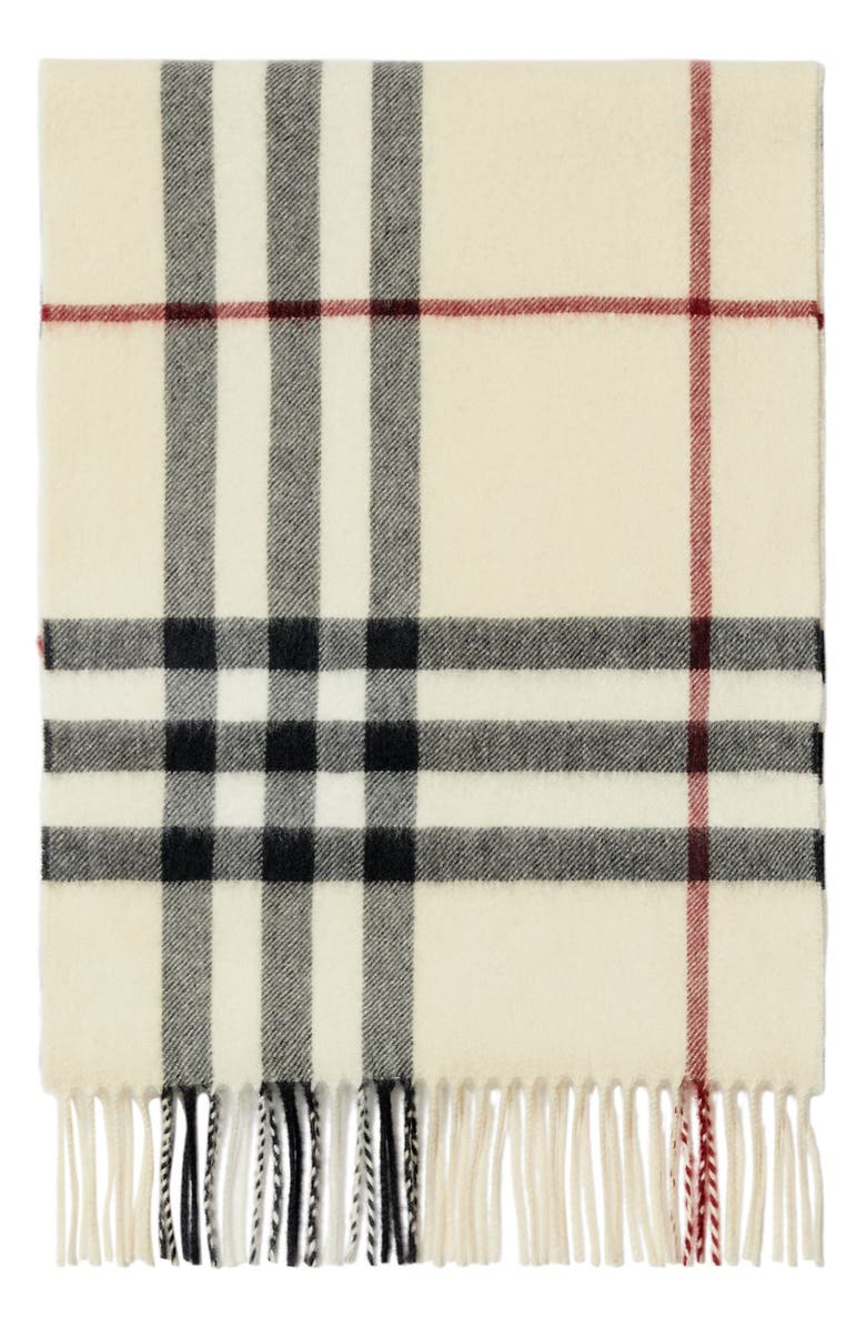 Burberry Giant Icon Check Cashmere Scarf, Alternate, color, Stone