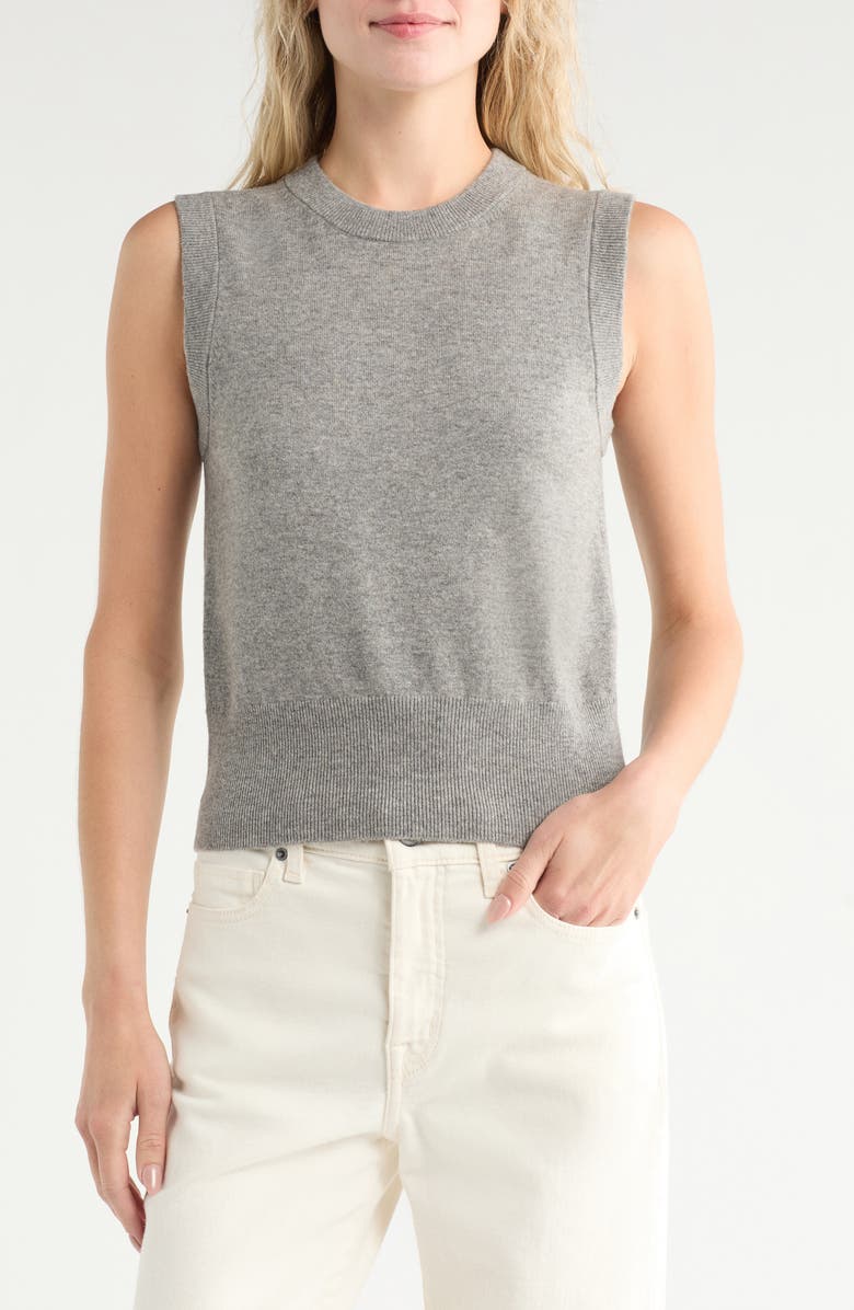 Vince Crewneck Wool Blend Sweater Tank, Main, color, H Grey