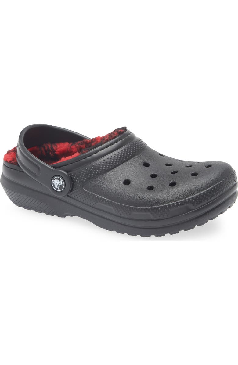 CROCS Faux Shearling Lined Clog, Main, color, Black