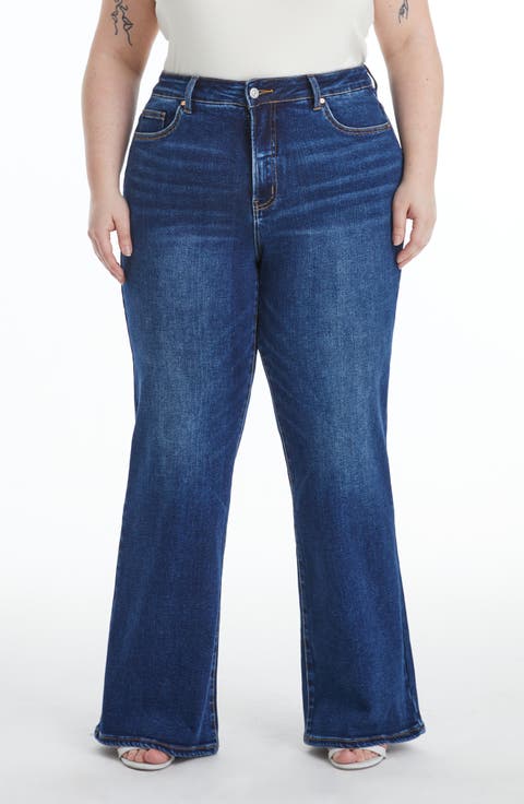 Linda High Waist Wide Leg Jeans (Plus)