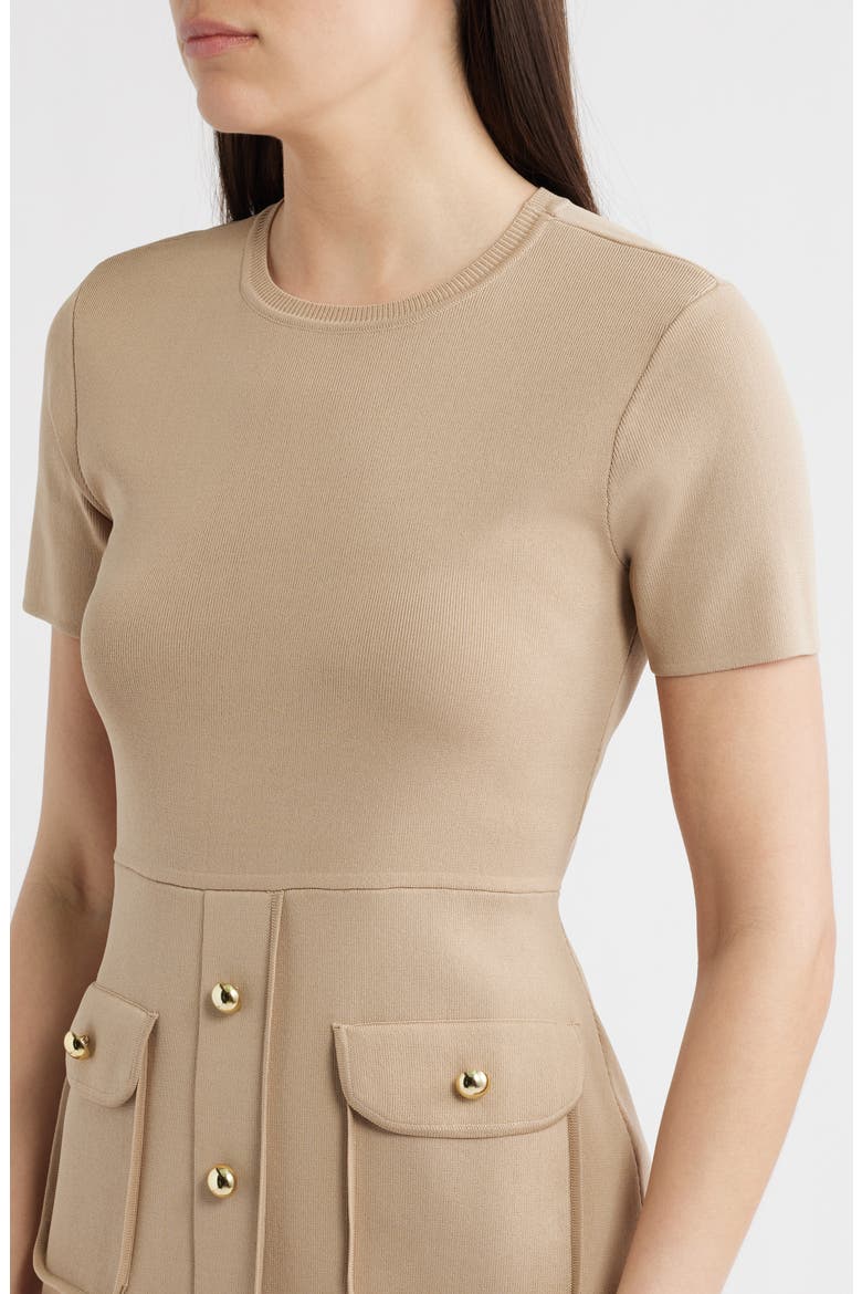 Fitted Midi Sweater Dress, Alternate, color, OATMEAL