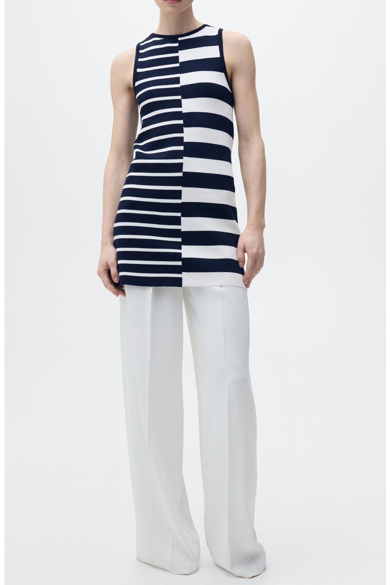 Mixed Stripe Sweater Dress, Main, color, DARK NAVY
