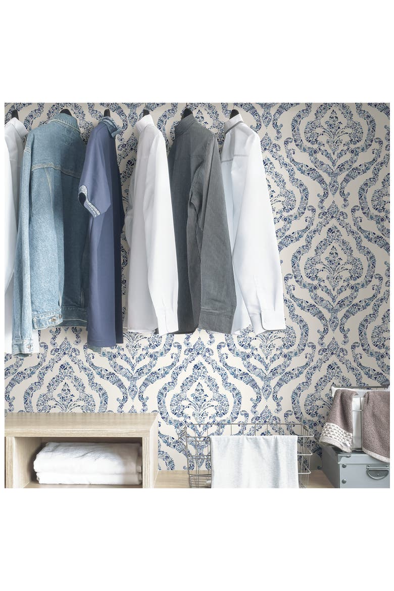 Blue Guildford Peel & Stick Wallpaper, Alternate, color, BLUE