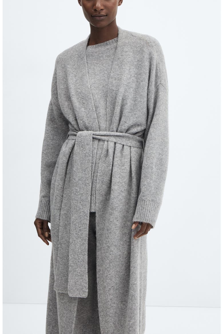 Long Tie Belt Cardigan, Alternate, color, GREY