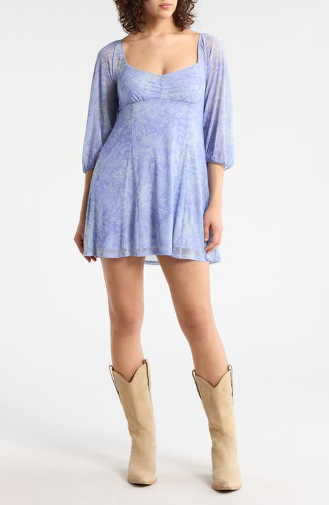 Puff Sleeve Mesh Minidress