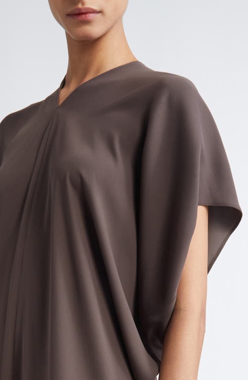 Mm6 Maison Margiela Brown Crepe Draped Midi Dress In Brown