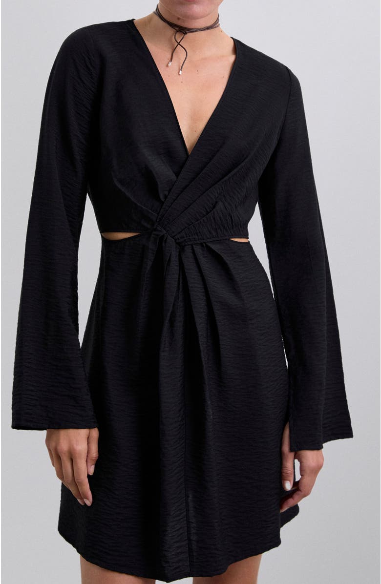 Scalpers Ray Knot Short Dress, Main, color, Black