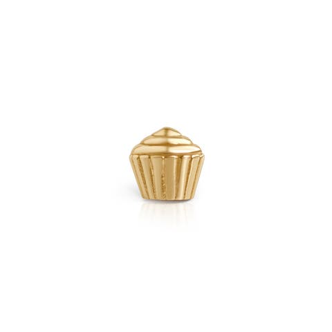 14K Yellow Gold Cupcake Stud