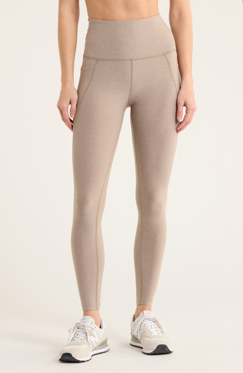 Beyond Yoga Everyday Space Dye High Waist Pocket Leggings, Main, color, Birch Heather