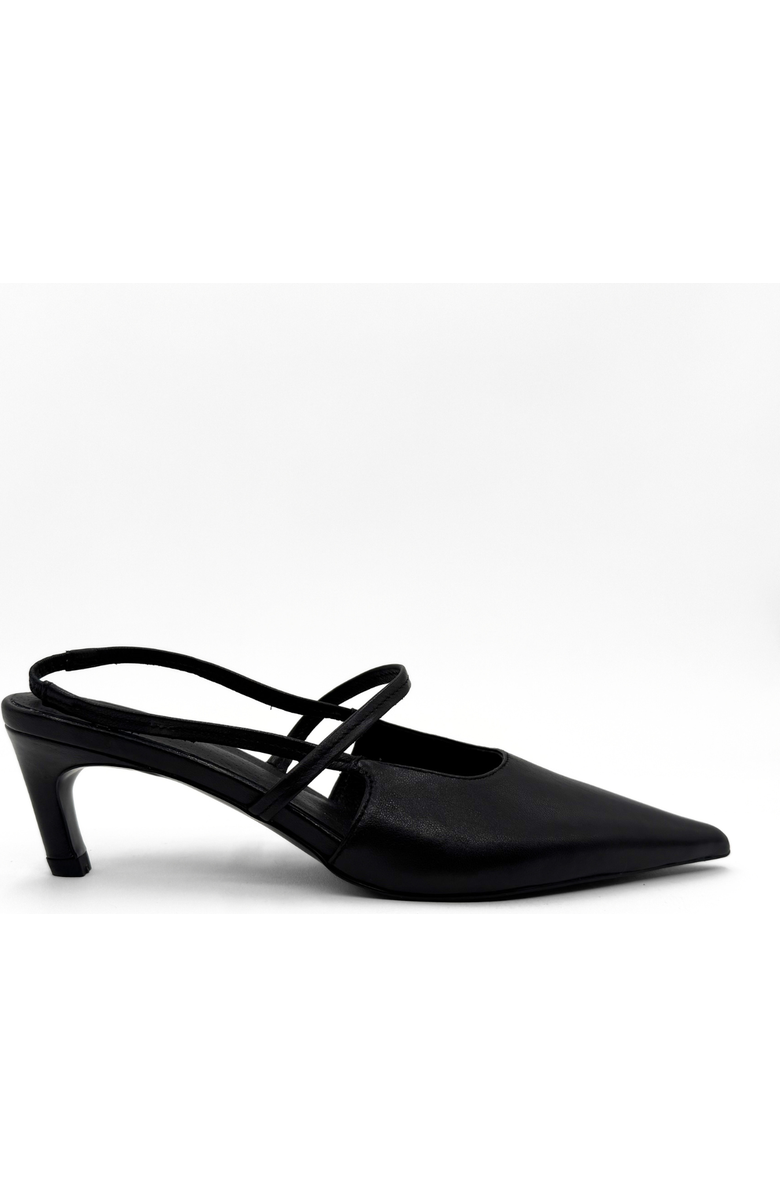 Amie Rafa Connie Slingback Leather Heels, Main, color, Black