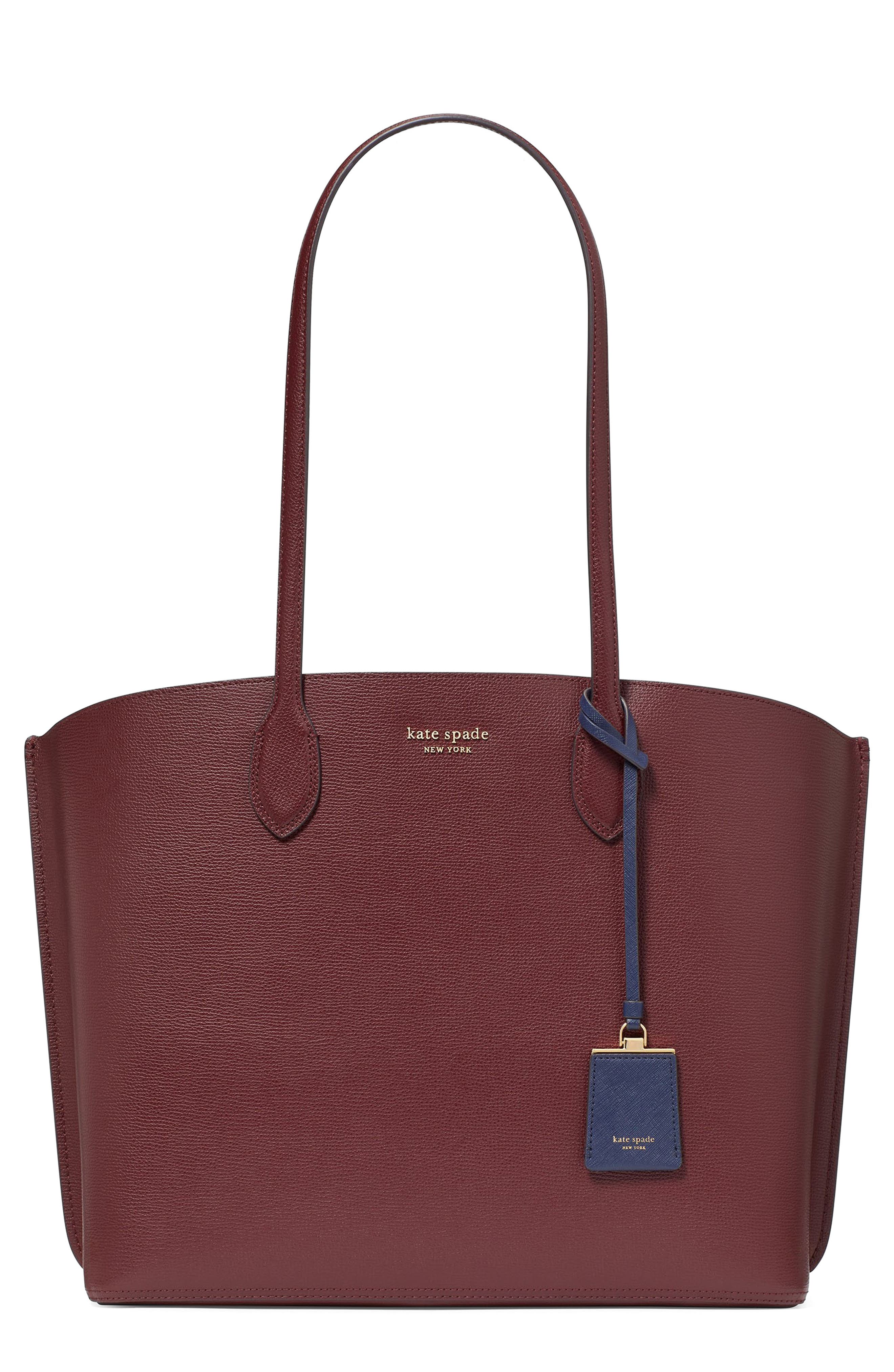 suite leather tote, Main, color, CORDOVAN MULTI