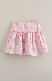 Nordstrom Kids' Floral Faux Wrap Cotton Skirt