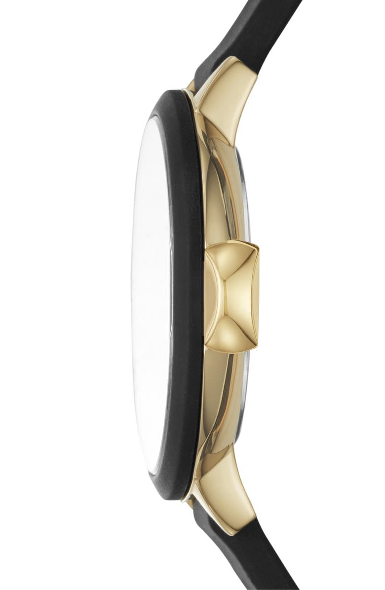 Kate Spade New York park row silicone strap watch, 34mm, Alternate, color, Black/ Gold