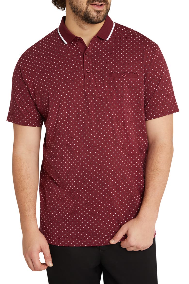 Taylor Neat Pocket Polo, Main, color, BURGUNDY