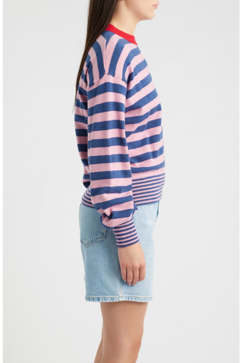Akita Striped Sweater, Alternate, color, ROSE