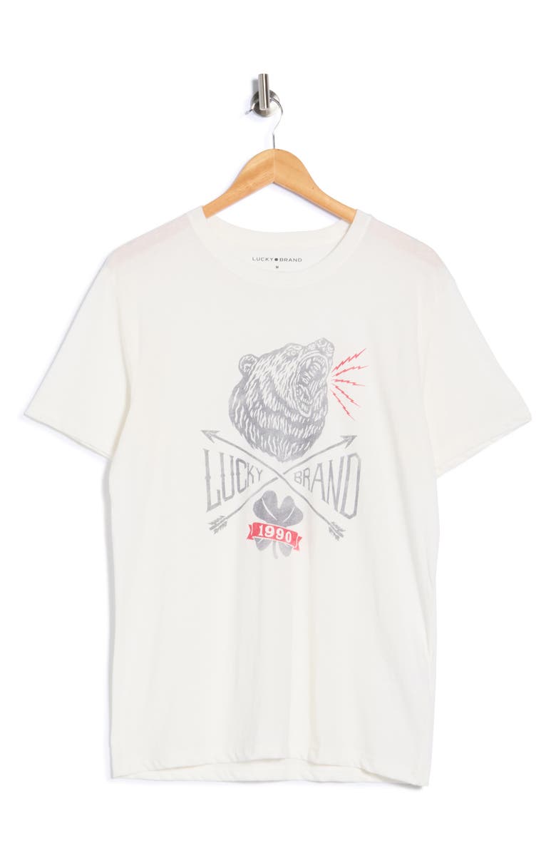 Lucky Brand Lucky Bear Graphic T-Shirt, Alternate, color, Gardenia/ Pink