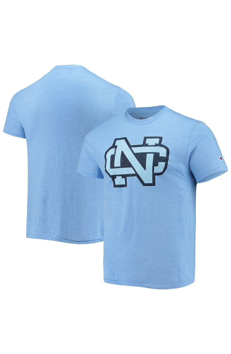 Champion Men's Champion Heathered Light Blue North Carolina Tar Heels Vault Logo Tri-Blend T-Shirt, Main, color, 