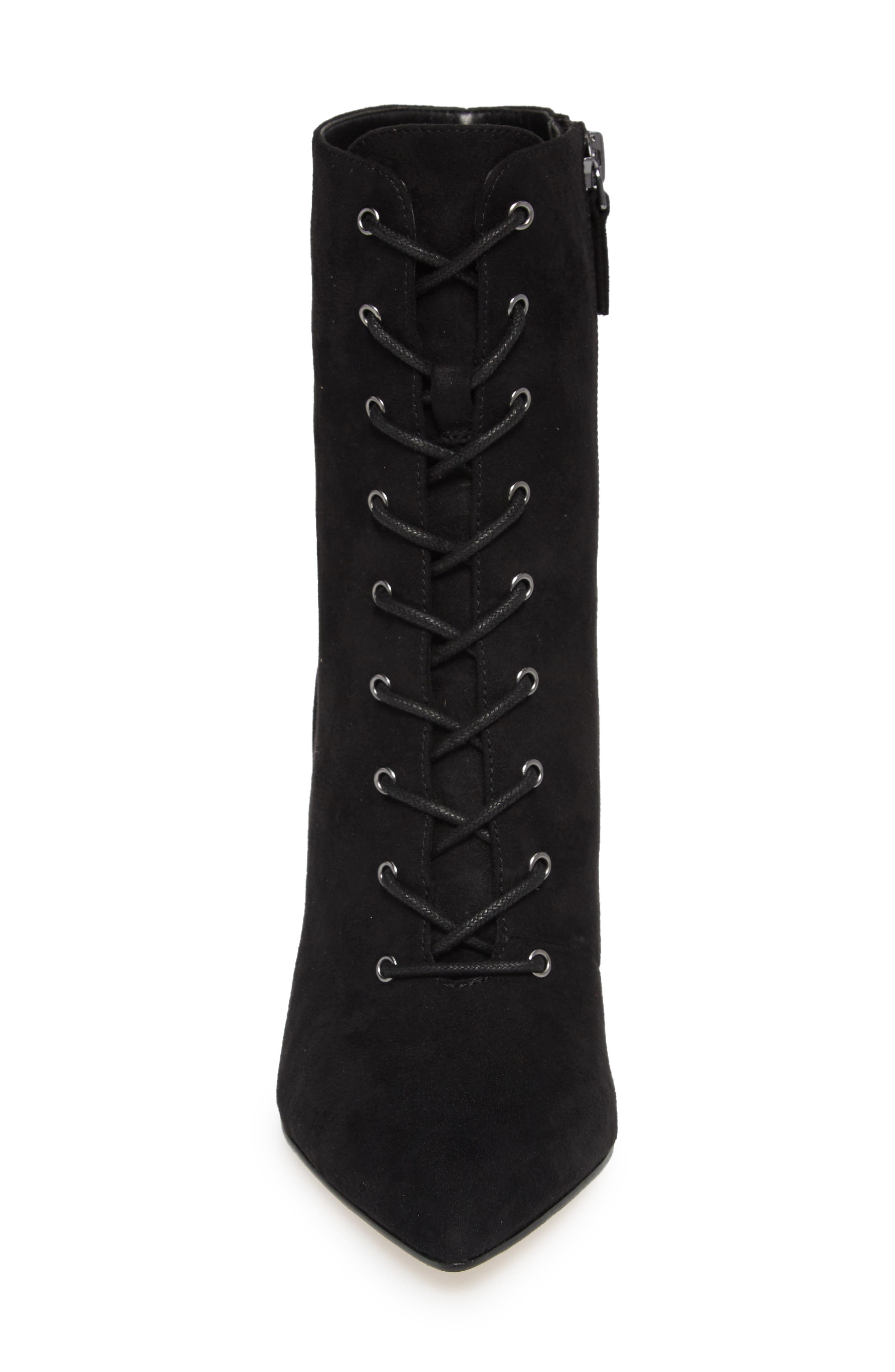 Mila Corset Bootie, Alternate, color, BLACK FAUX SUEDE