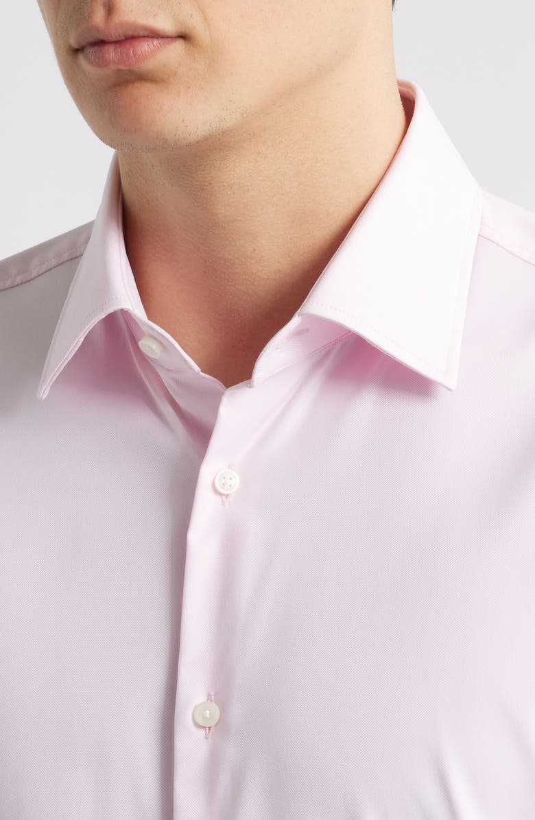 BOSS Hank Kent Performance Twill Dress Shirt, Alternate, color, Light Pink