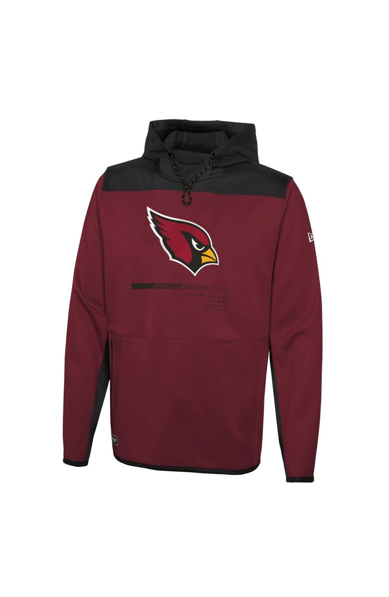 New Era Men's New Era Cardinal Arizona Cardinals Combine Authentic Hard Hitter Pullover Hoodie, Alternate, color, Cardinal