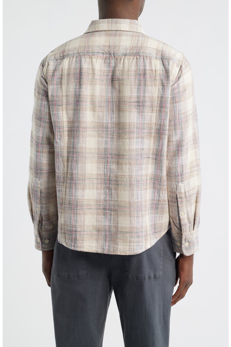 Rosewood Plaid Cotton Button-Up Shirt, Alternate, color, NATURAL