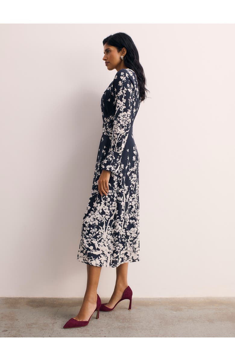 The Fold Rosaire Floral Print Dress, Alternate, color, Navy