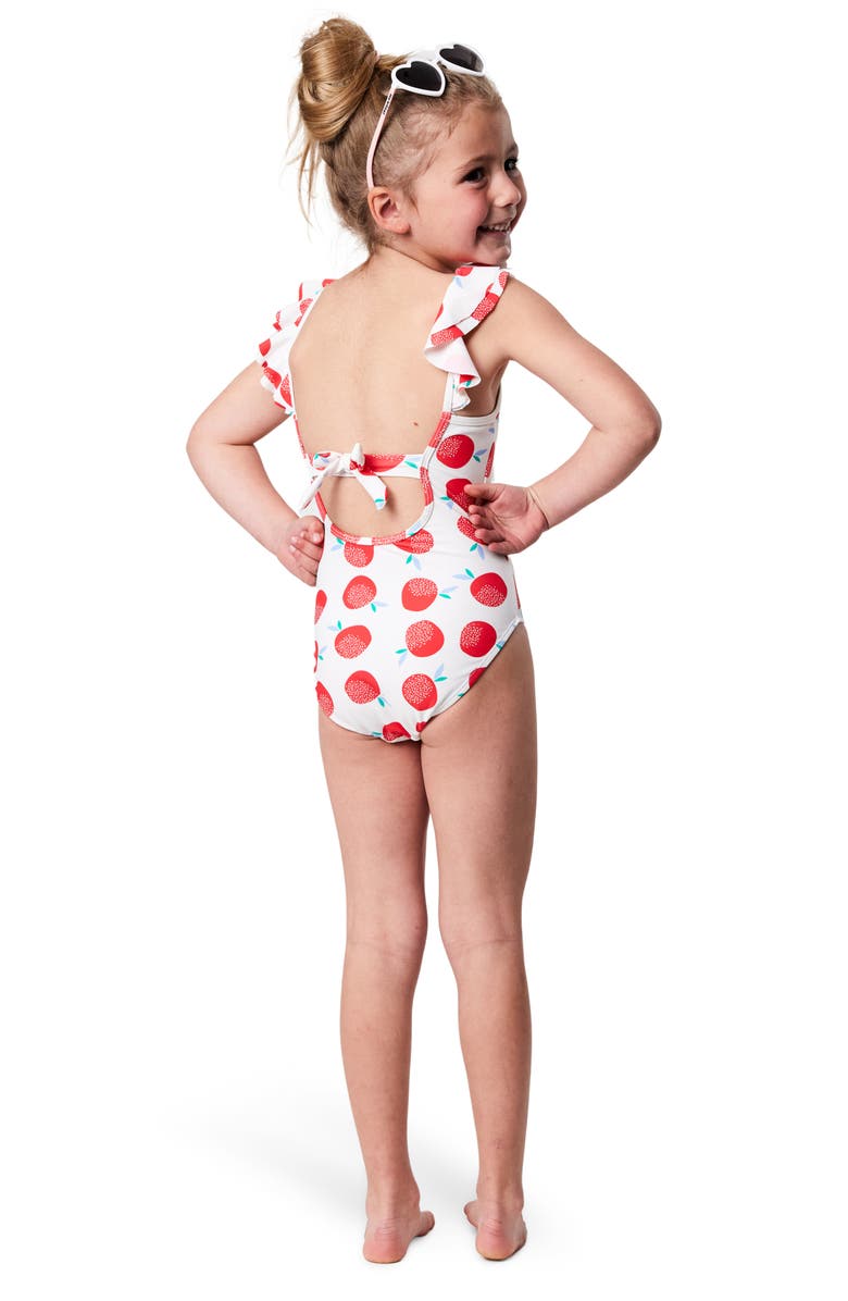 Snapper Rock Kids' Juicy Fruit Flutter One-Piece Swimsuit, Alternate, color, 