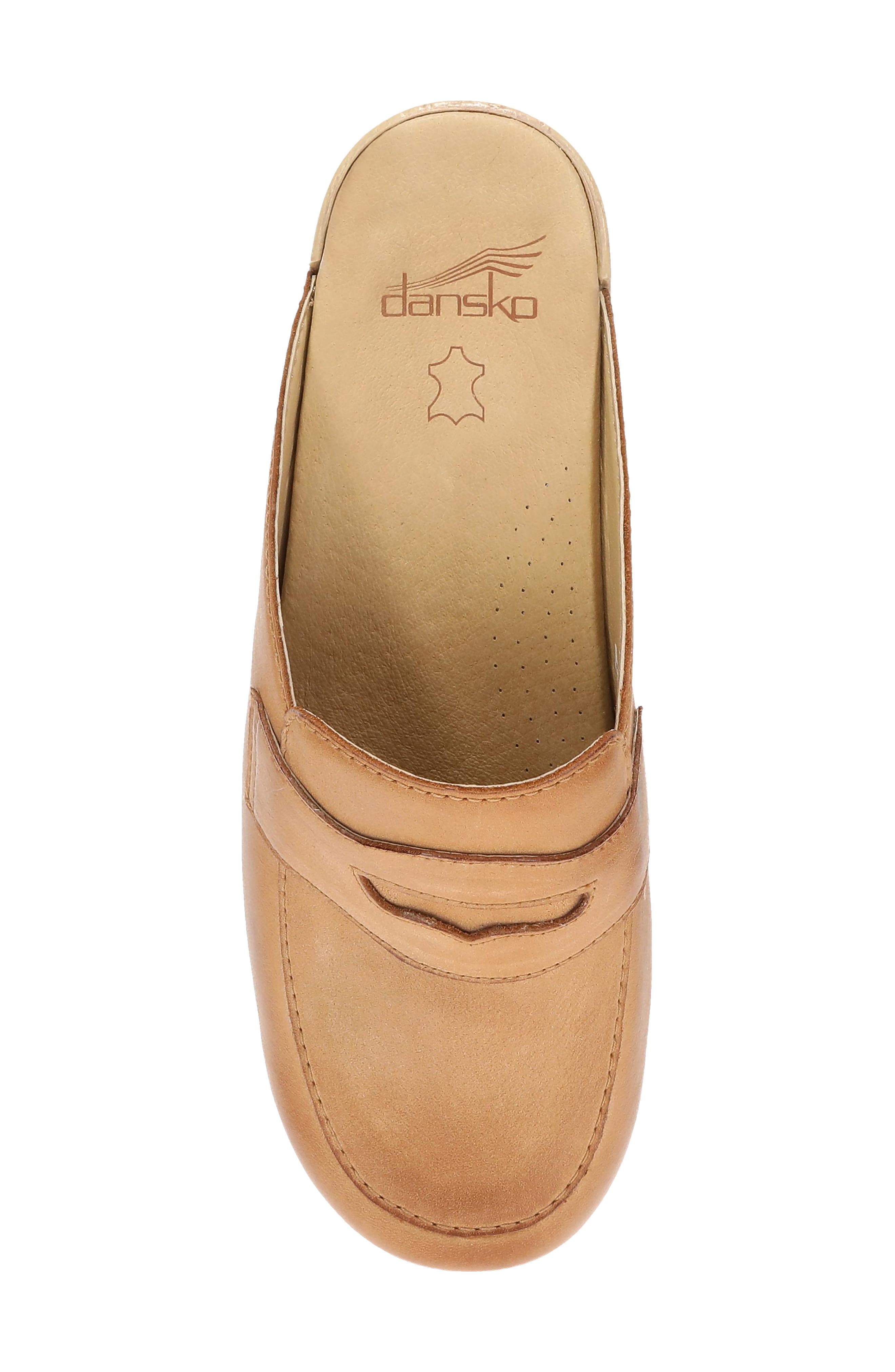 Lyric Leather Penny Loafer Clog, Alternate, color, LUGGAGE