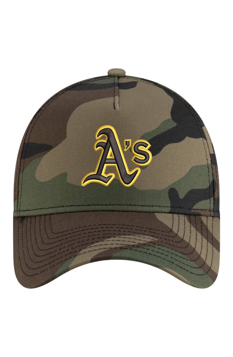 New Era Men's New Era Camo Athletics Woodland Team Pop 9FORTY A-Frame Adjustable Hat, Alternate, color, Camo