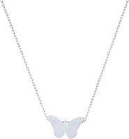 Queen Jewels Sterling Silver Opal Butterfly Necklace