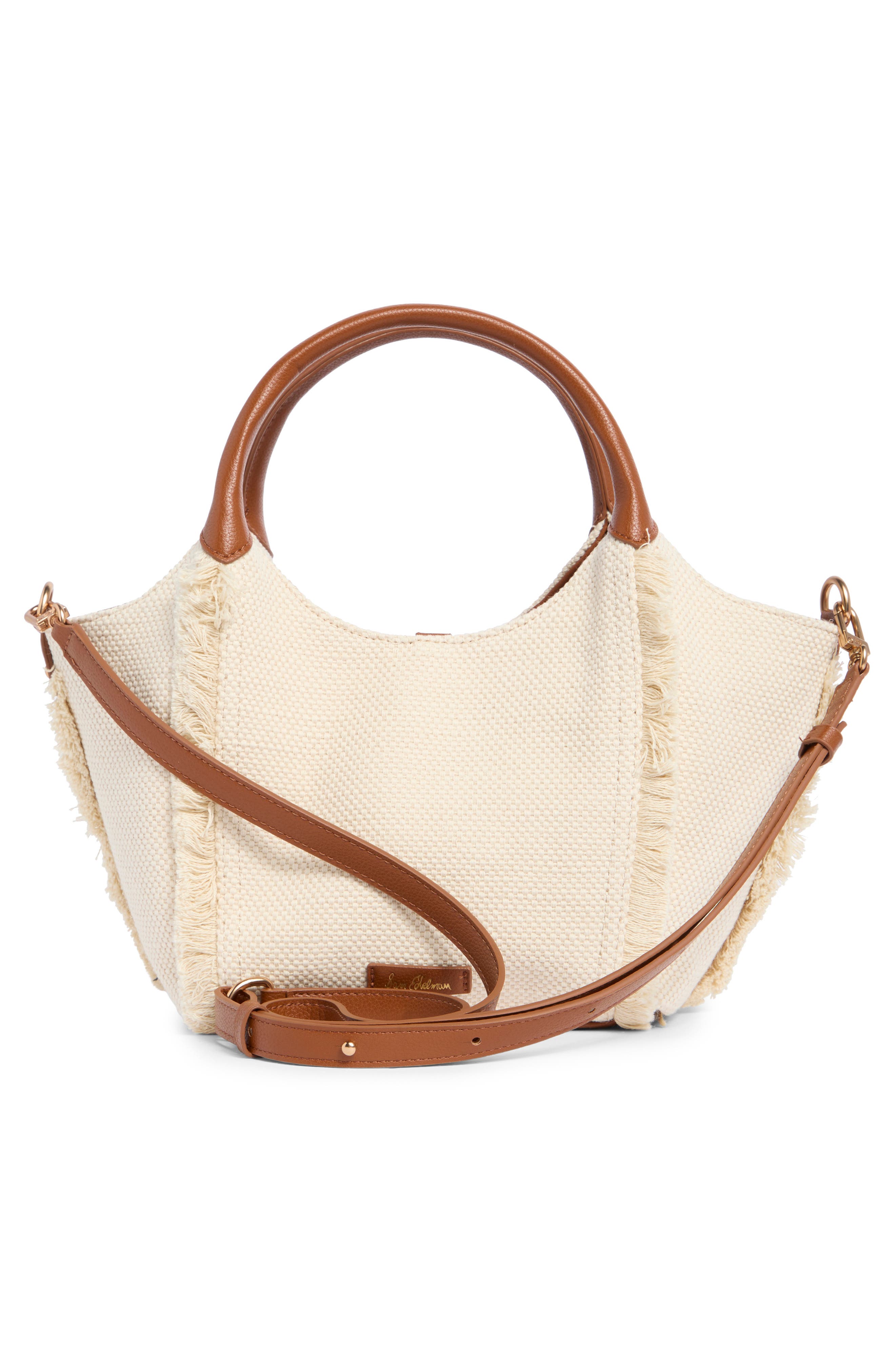 Sam Edelman Mini Sydney Frayed Bucket Tote, Alternate, color, Neutral