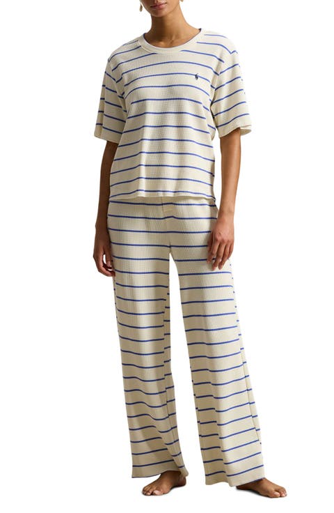 Stripe Cotton Blend Thermal Pajamas
