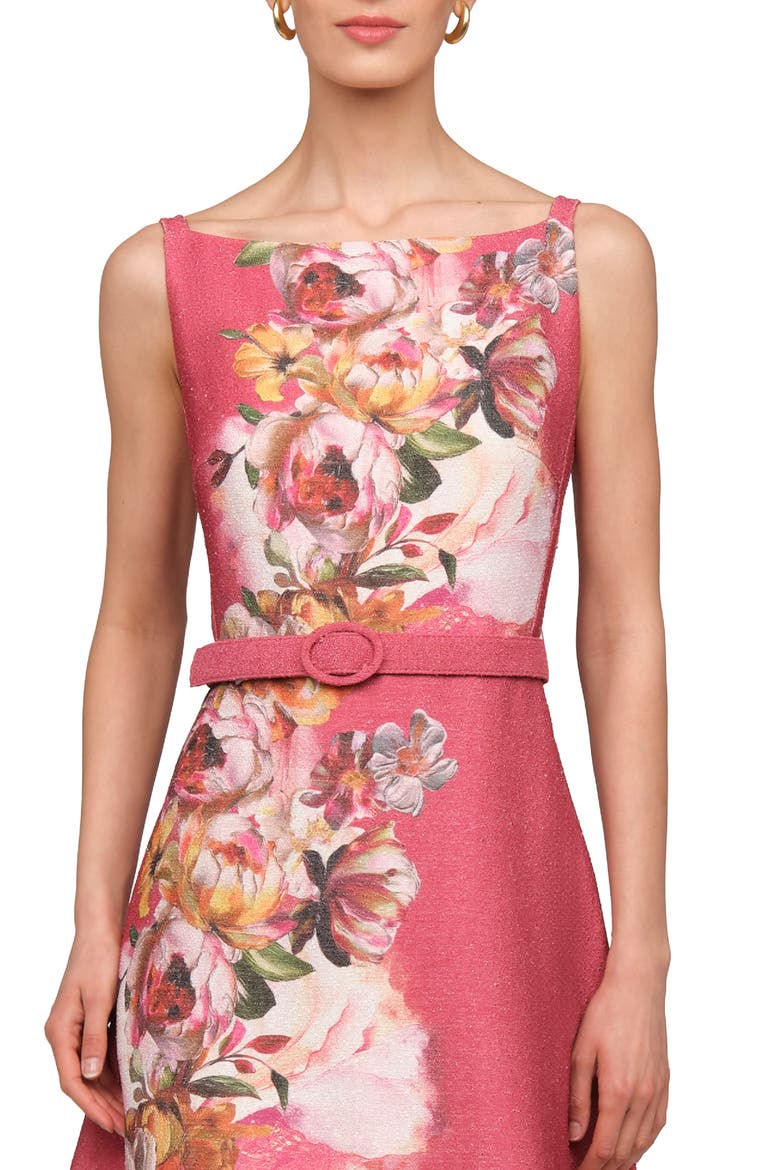 Sylvie Floral Print A-Line Dress, Alternate, color, ANTIQUE ROSE