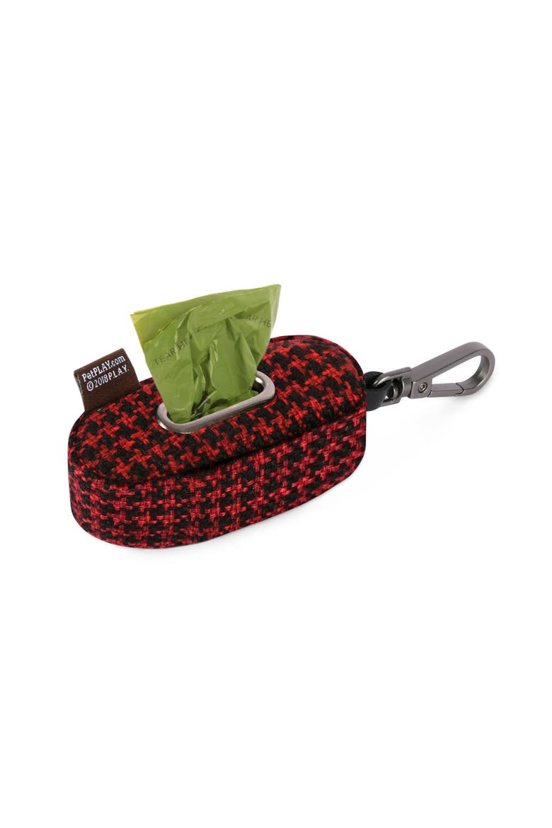 Proper Pup Poop Bag Dispenser, Houndstooth Red, Clipon, 15 Bags, Alternate, color, Multicolored