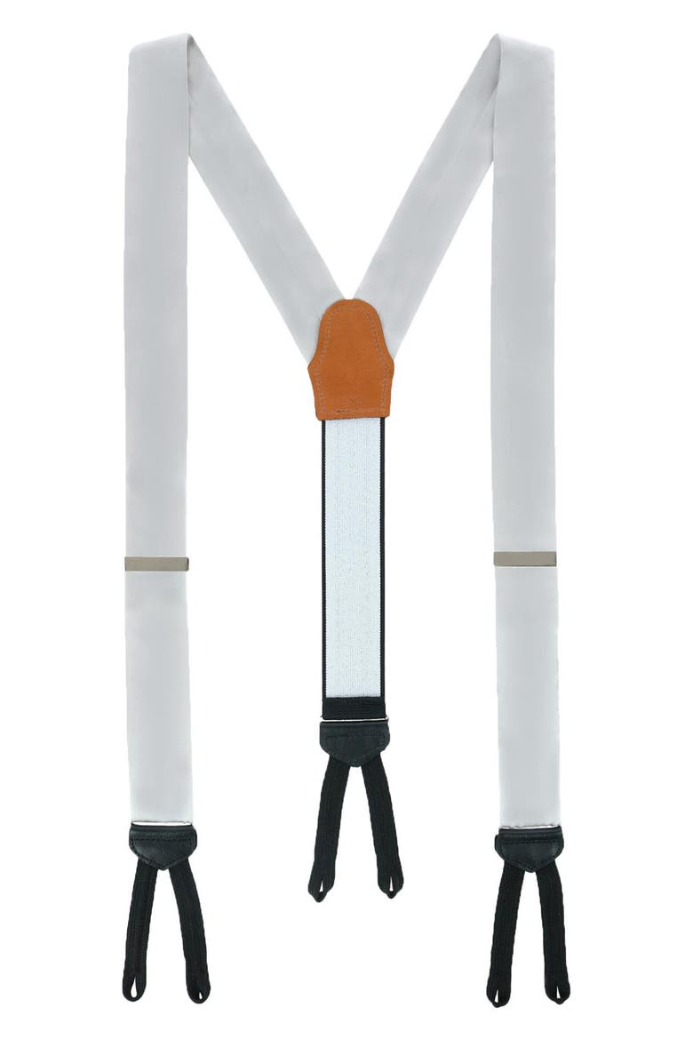 Sutton Silk Formal Suspenders, Main, color, SILVER