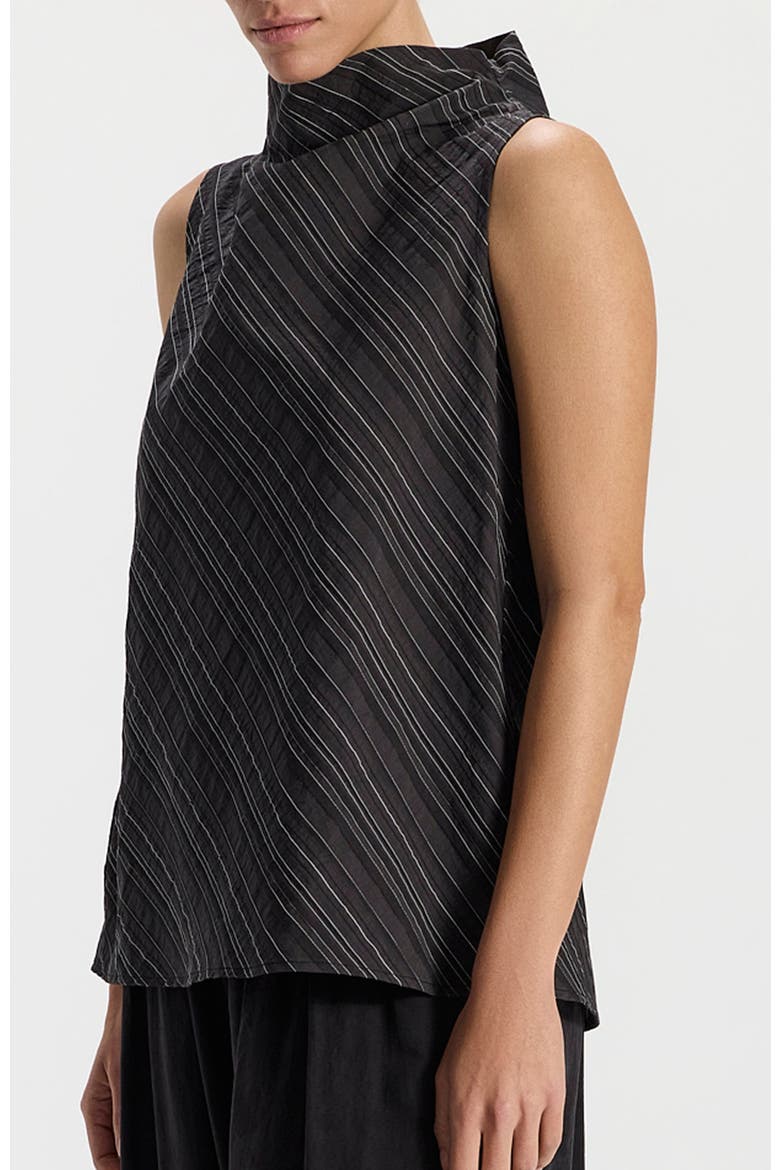 May Stripped Sleeveless Top, Alternate, color, Black With White Stripes