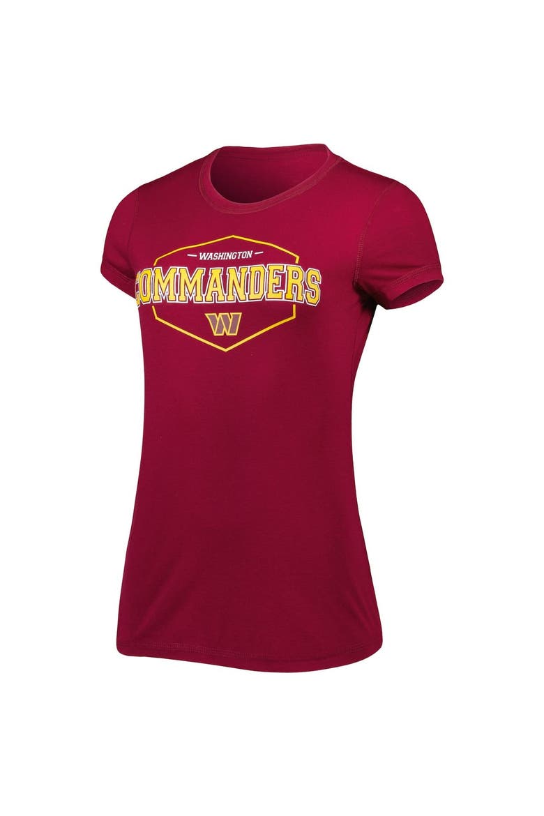 Women's Concepts Sport Burgundy/Gold Washington Commanders Badge T-Shirt & Pants Sleep Set, Alternate, color, Burgundy