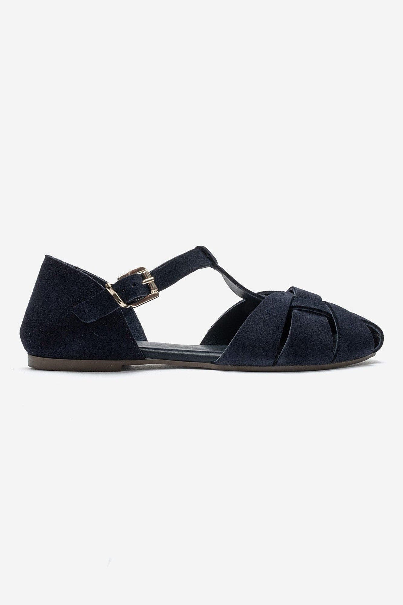 Falina Leather Sandal, Alternate, color, Navy Suede