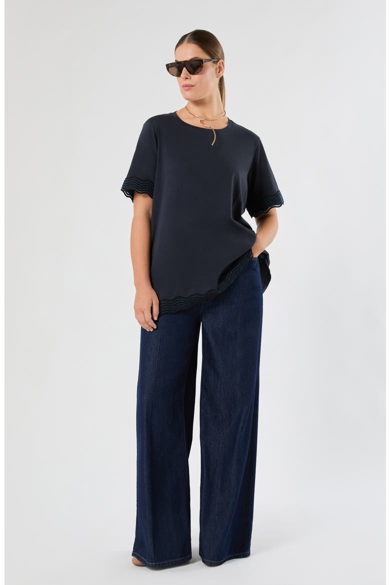 Scallop Trim T-Shirt, Alternate, color, ULTRAMARINE