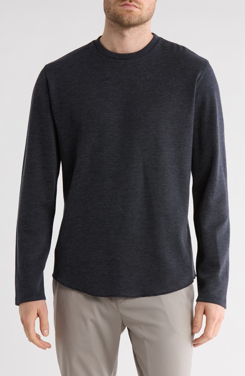 Vince Crewneck Long Sleeve Knit T-Shirt, Main, color, Coastal/ Off White