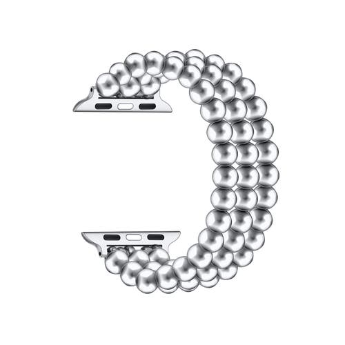 Posh Tech Nova Stainless Steel Beaded Band For Apple Watch In Metallic