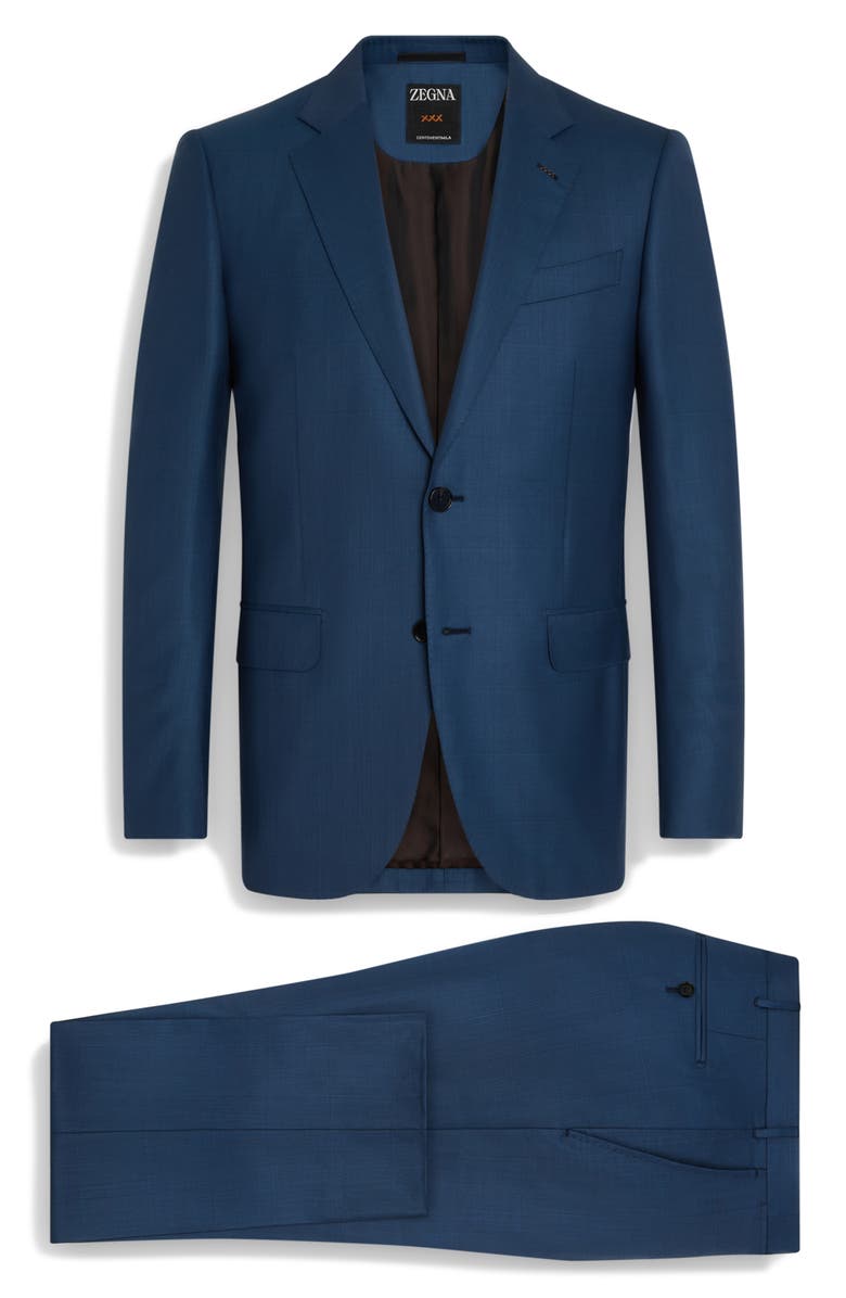 ZEGNA Centoventimilia Subtle Check Wool Suit, Main, color, Blue Navy Check