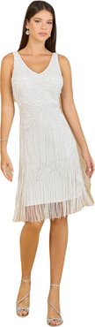 LARA New York Beaded Fringe Cocktail Dress