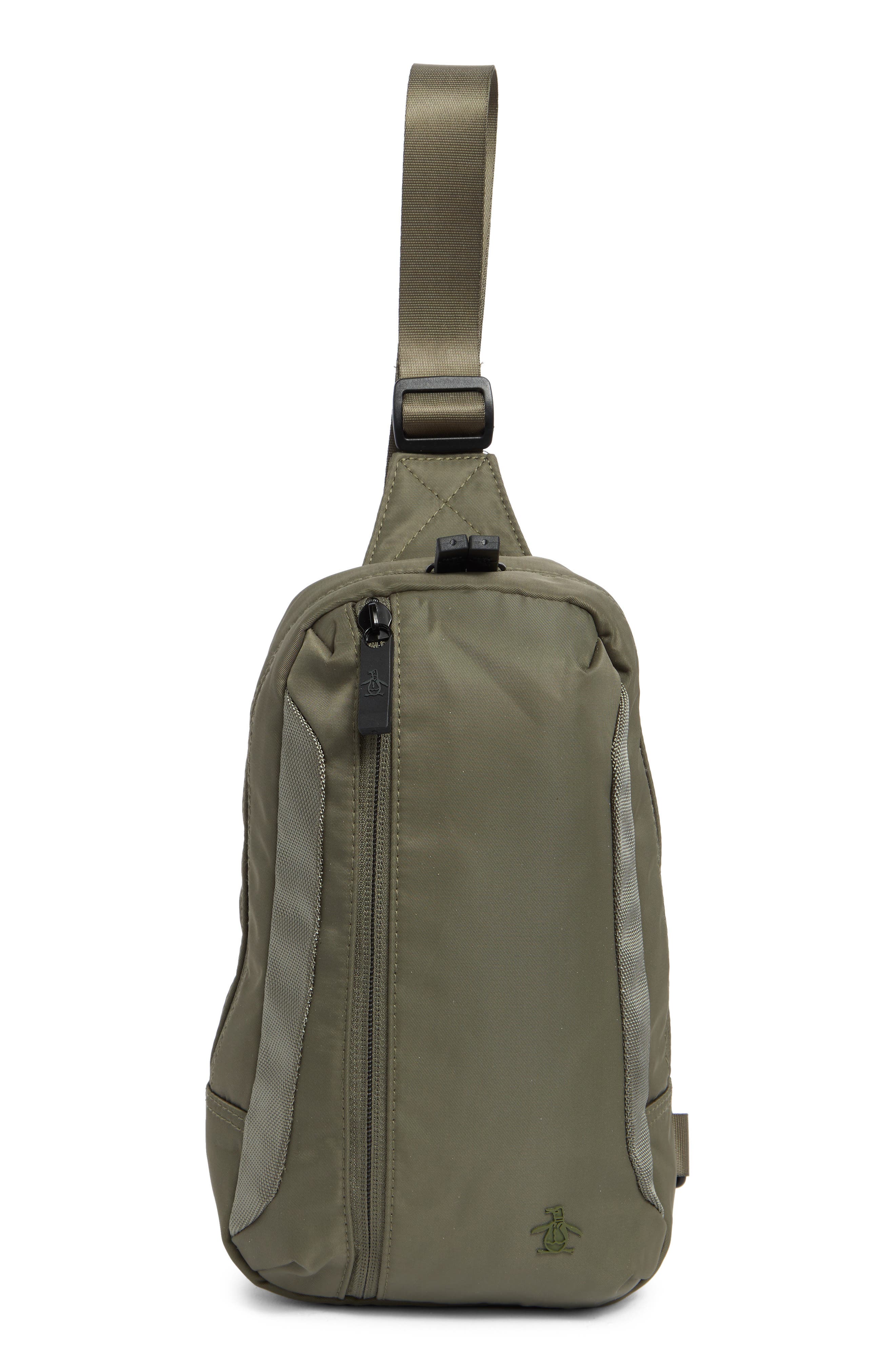 Original Penguin Sleek Convertible Slingbag In Dusty Olive