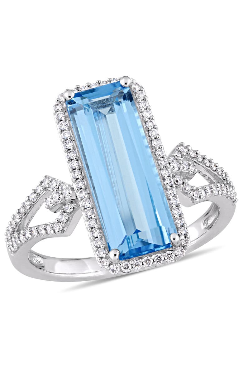 Julianna B. Topaz & Diamond Octagon Halo Ring 14k, Main, color, Topaz