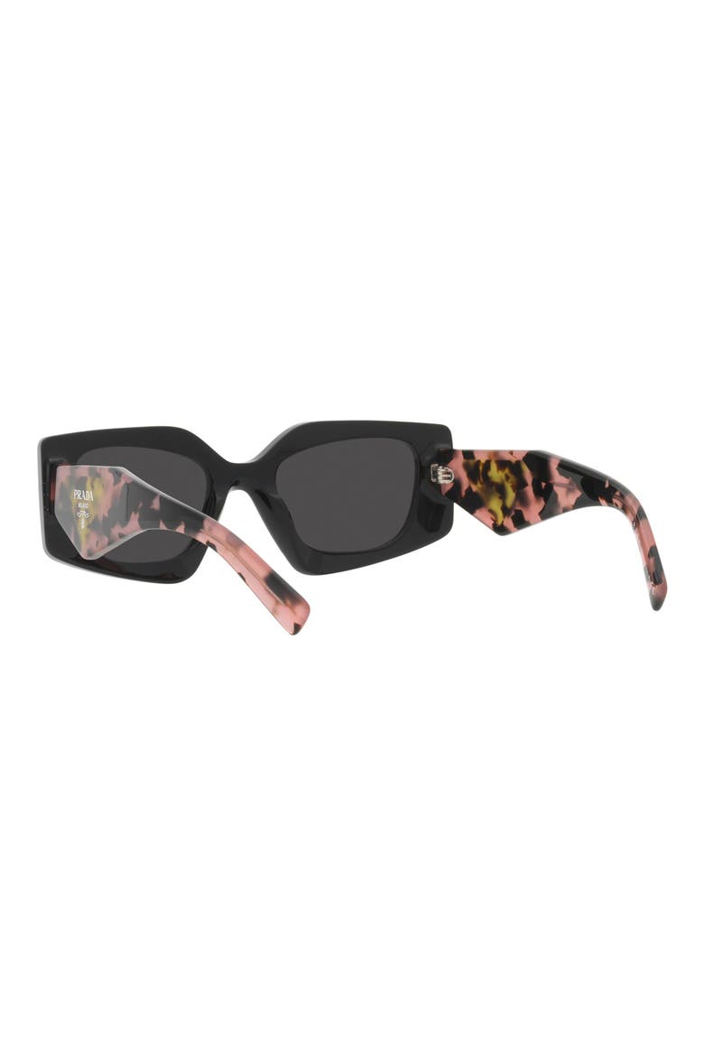 51mm Rectangular Sunglasses, Alternate, color, BLACK