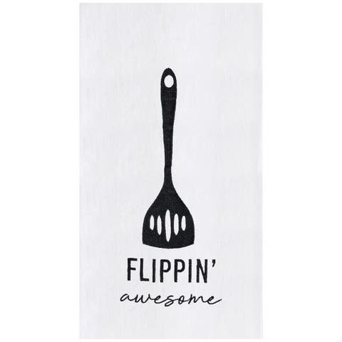 Flippin' Awesome Stove and Grille Fun Kitchen Embroidered Hand Towel