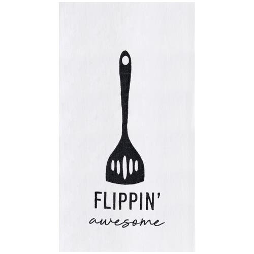 C & F Home C&f Home Flippin' Awesome Stove And Grille Fun Kitchen Embroidered Hand Towel In White
