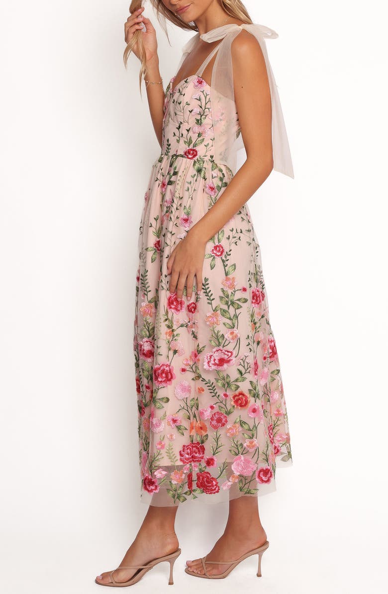 Petal & Pup Mirabel Embroidered Tie Strap Maxi Dress, Alternate, color, Multi Floral