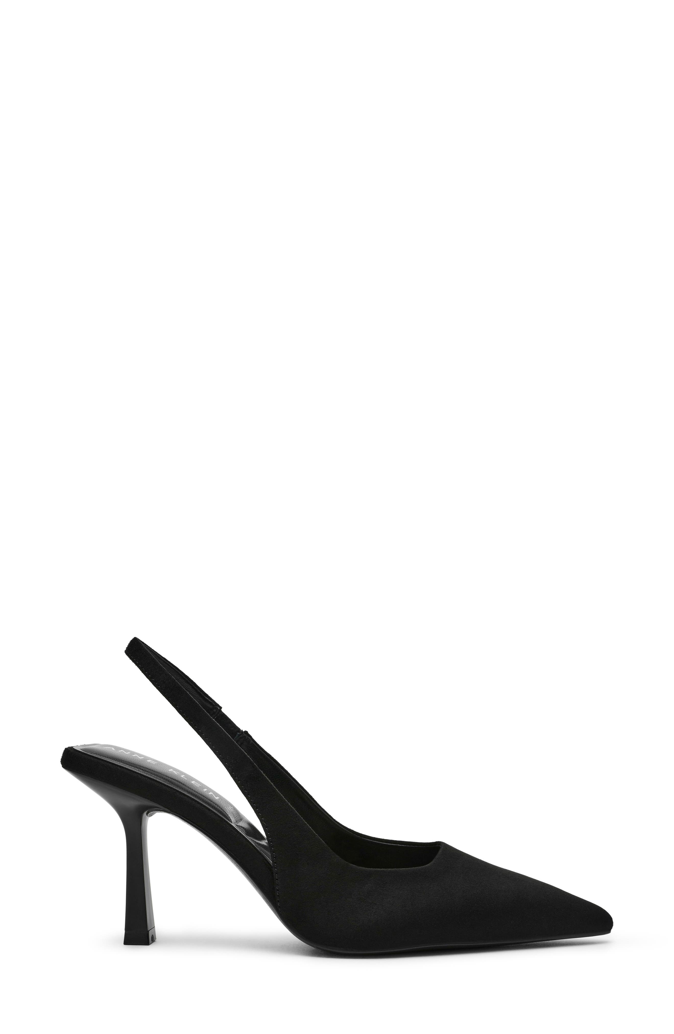 Anne Klein Itzy Pointed Toe Slingback Pump, Alternate, color, Black Suede